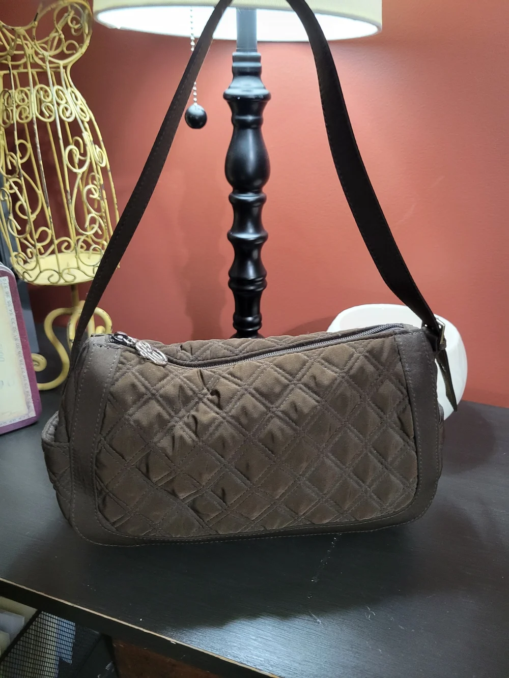 Vera Bradley Quilted Brown Shoulder Bag